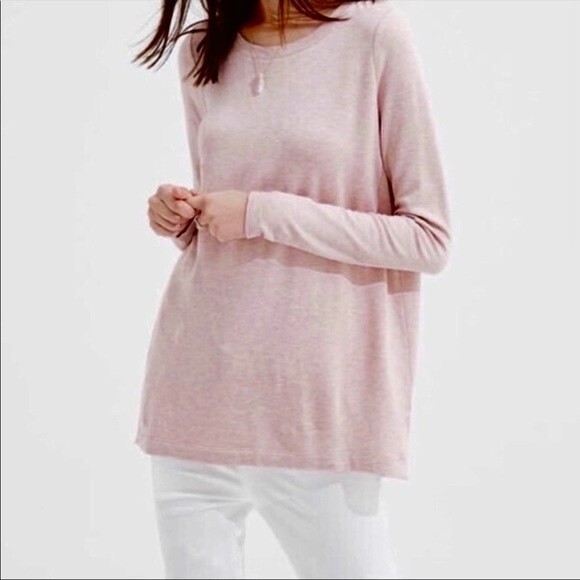 Lou & Grey Back Zipper Tunic Top in Heather Mauve Pink S - Picture 2 of 9